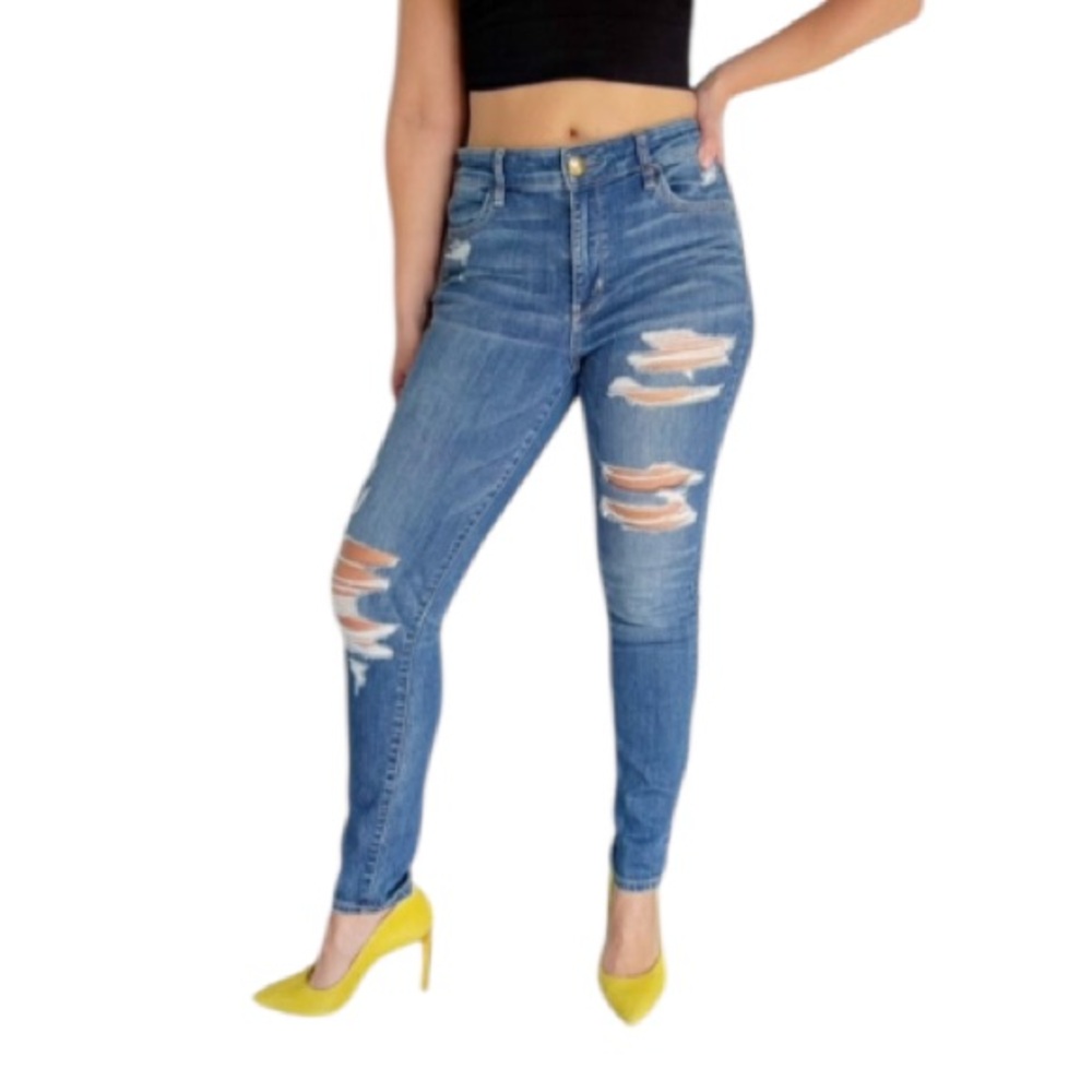 American Eagle Outfitters Light Blue Ripped Jeggings